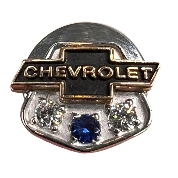 Vintage Chevrolet 10K Ruby Diamond  Bowtie Sales Award Pin - Picture 1 of 6